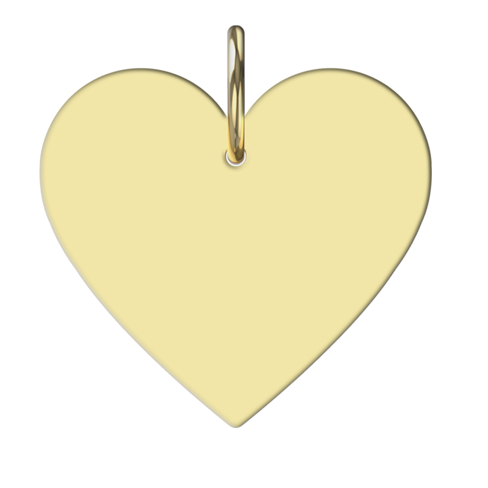 Herz Gravurplatte Gravuranhänger 585 Gelbgold