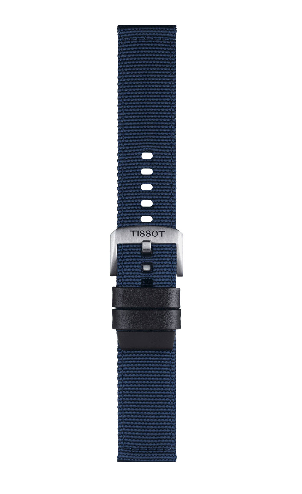 Original Tissot Textilarmband 22mm mit Lederelementen Blau 852.046.754