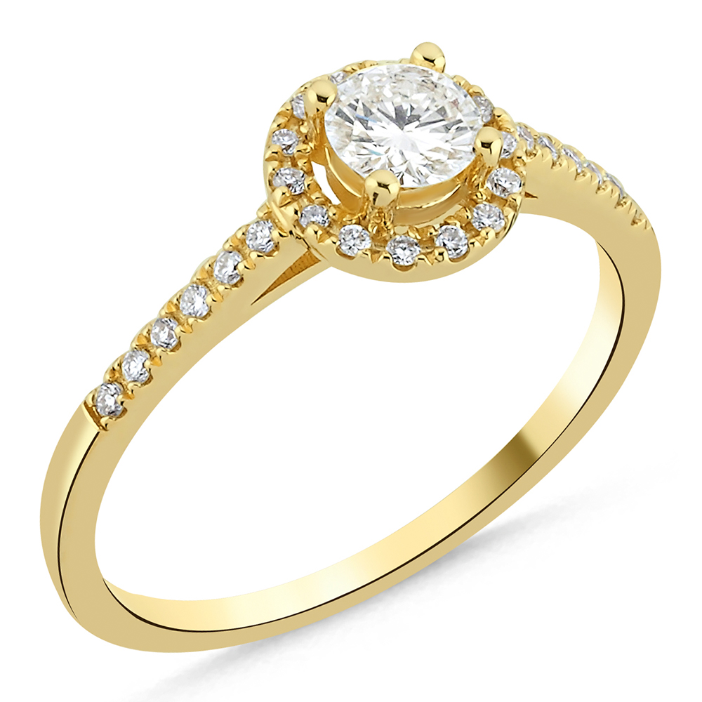 Halo Verlobungsring 585/- Gold 0,43ct. Brillant