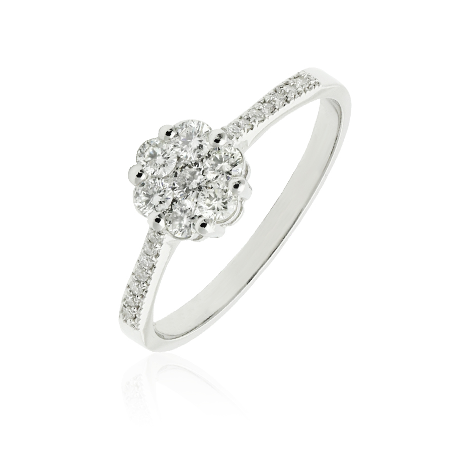 585/- Weißgold Ring mit Brillanten RD9004