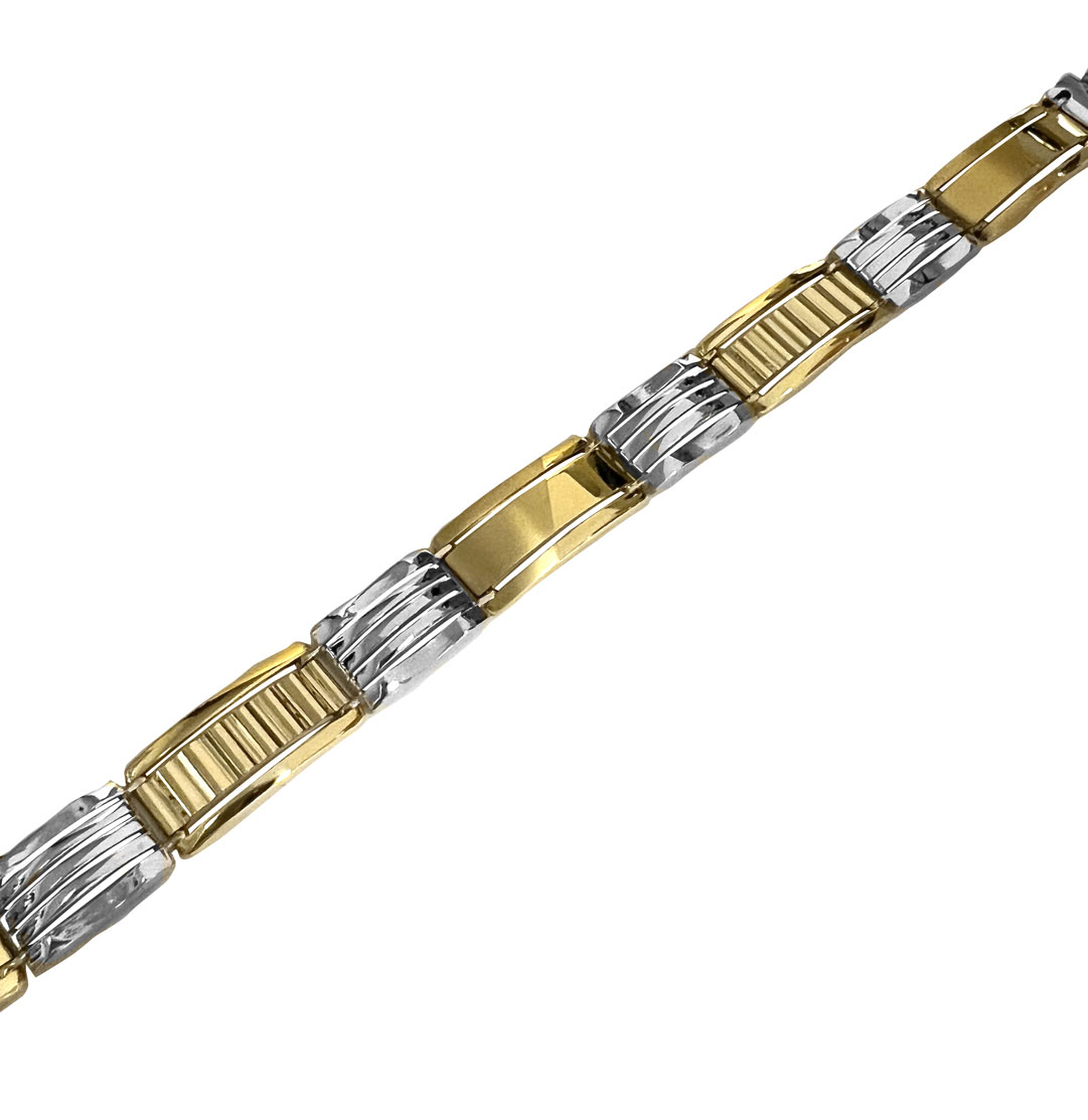 Goldarmband 10,0 mm 585 Gelbgold und Weißgold AR16014