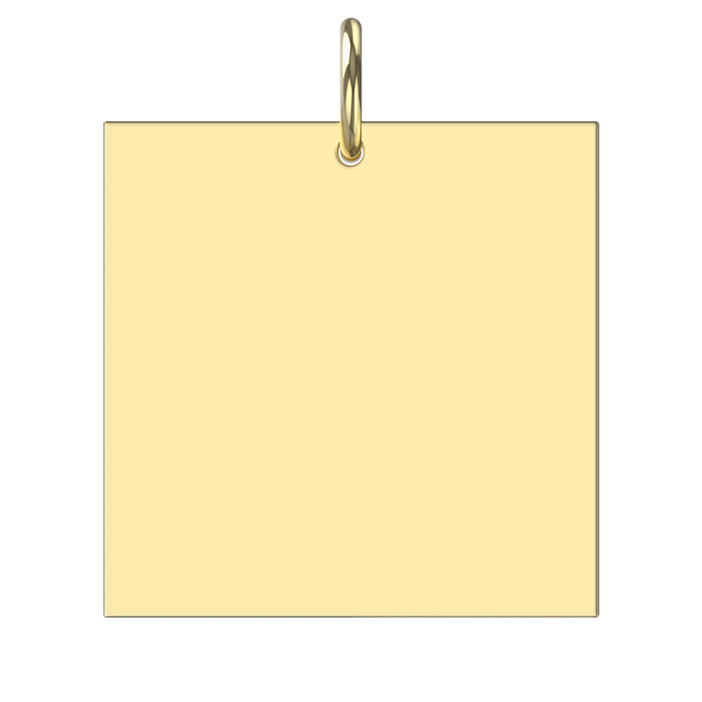 Quadrat Gravurplatte Gravuranhänger 585 Gelbgold