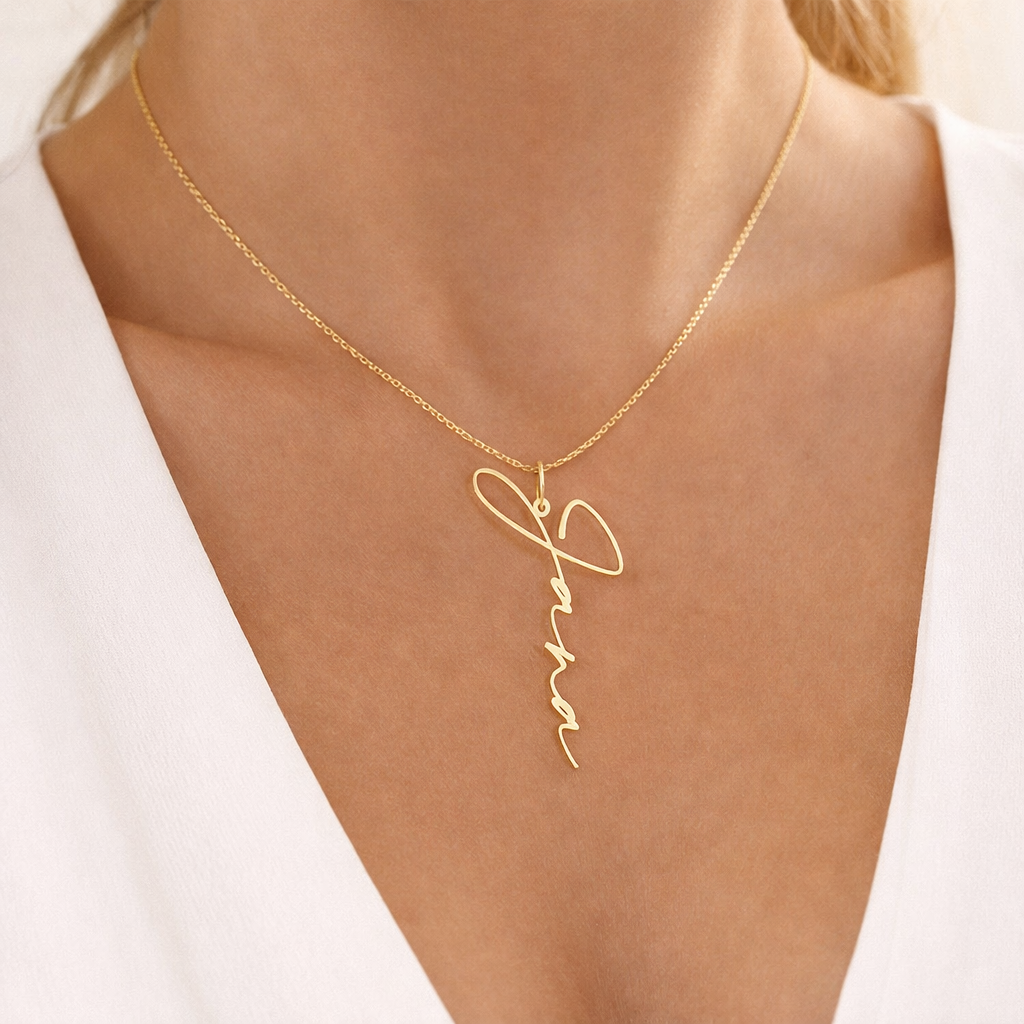 Namensanhänger Ease Senkrecht 585 Gelbgold 