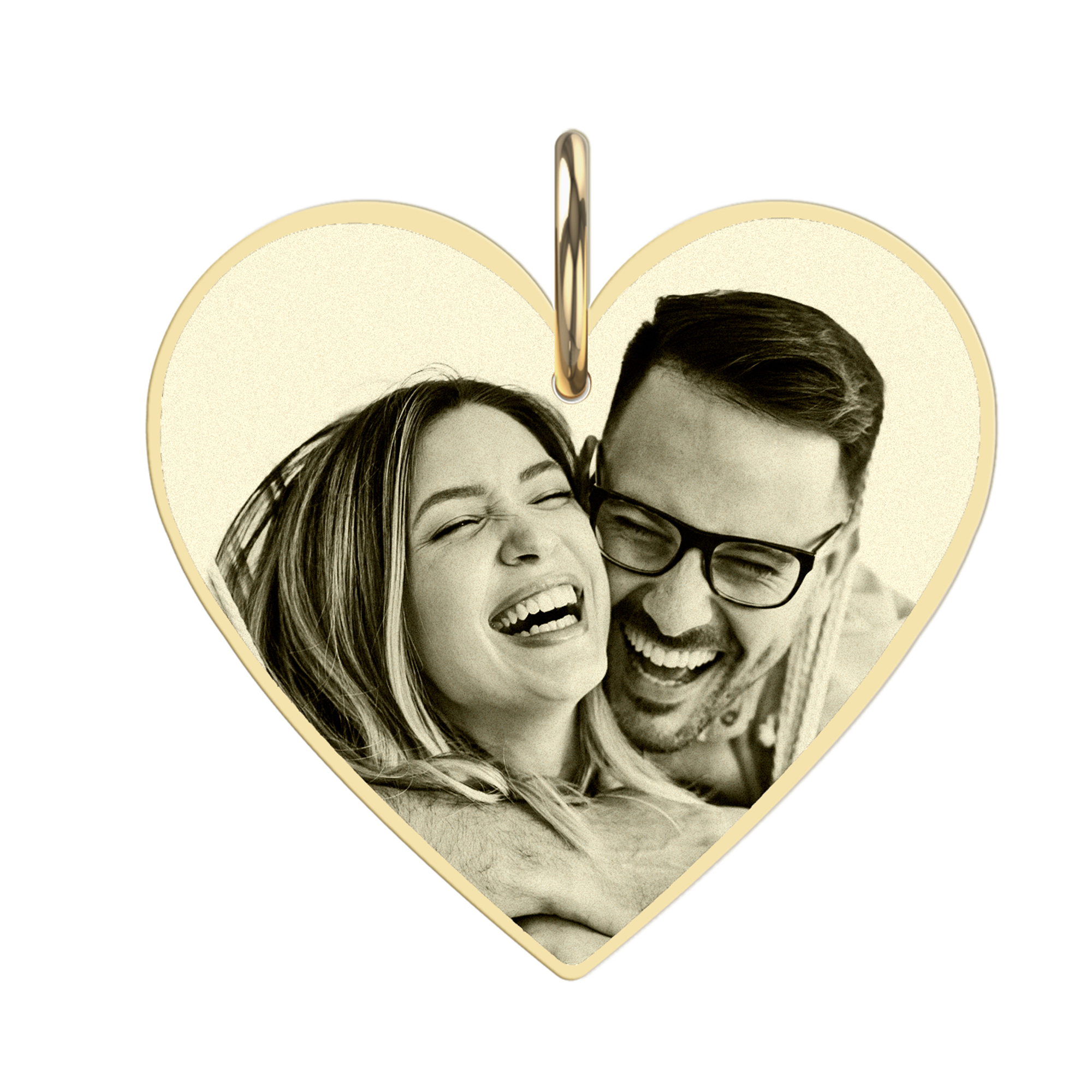 Foto Gravuranhänger Herz aus echtem 585er Gold - AN428 Foto Gravuranhänger Herz aus echtem 585er Gold - AN428