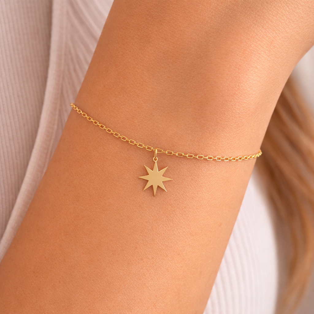 Stern 7 zackig Armband 585 Gold AEA244