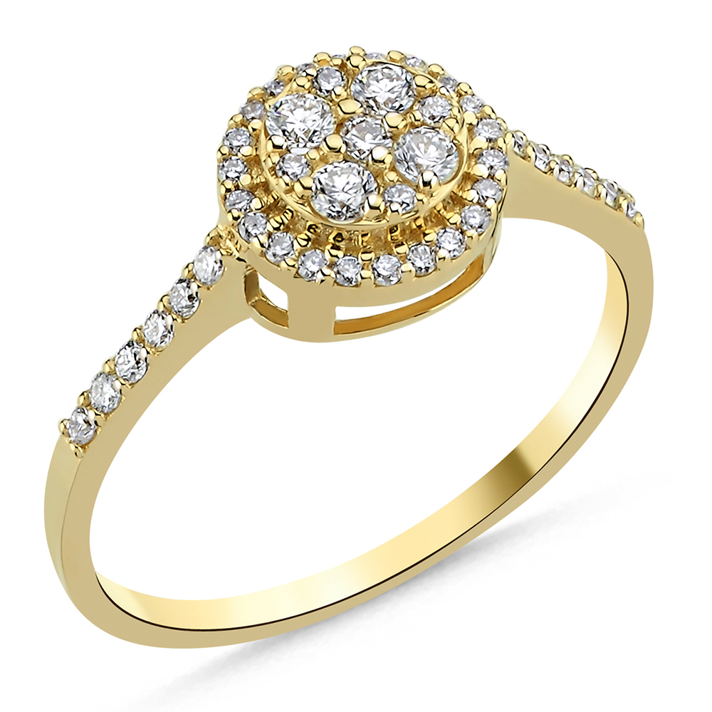 Mia Halo Verlobungsring 585/- Gold