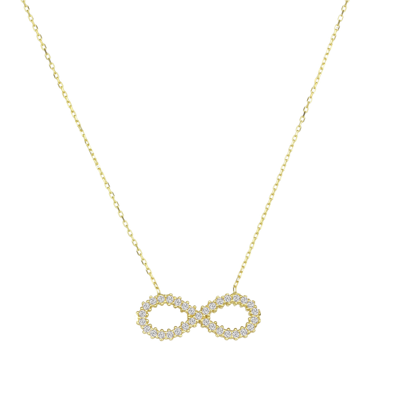585 Gold Collier Halskette mit Unendlichkeitszeichen