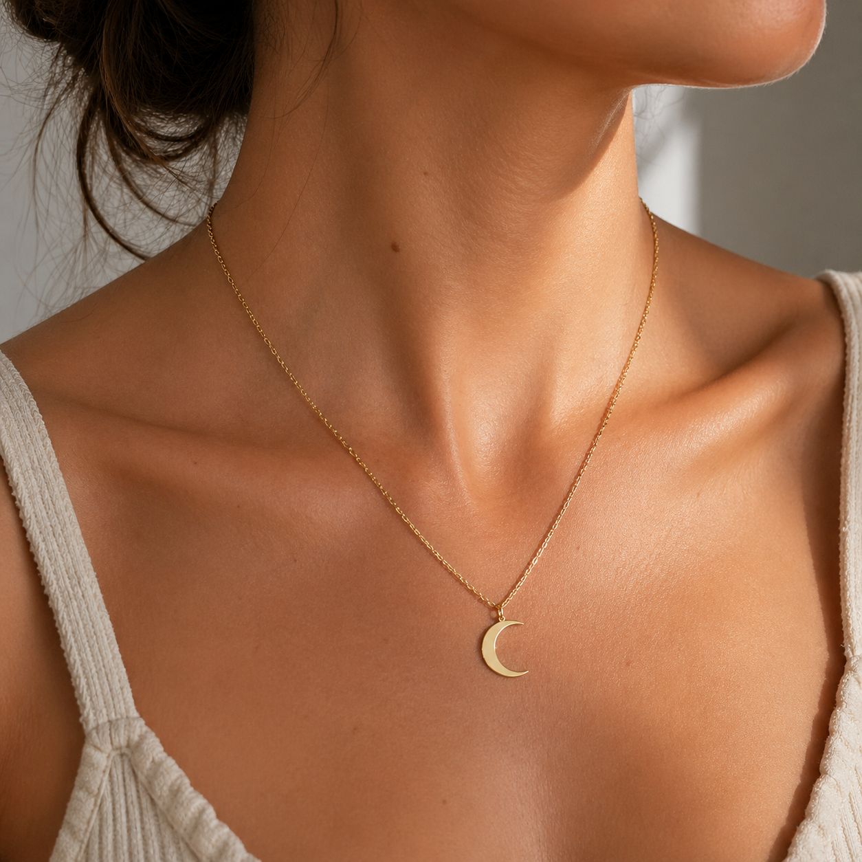 Sichel Mond Anhänger 585 Gold AN205