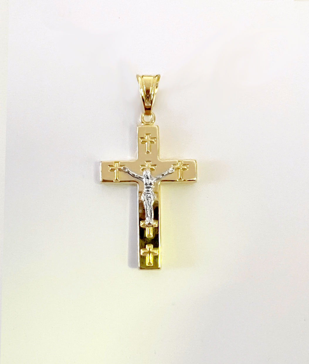 Kreuzanhänger mit 585 Gold Bicolor AN160022