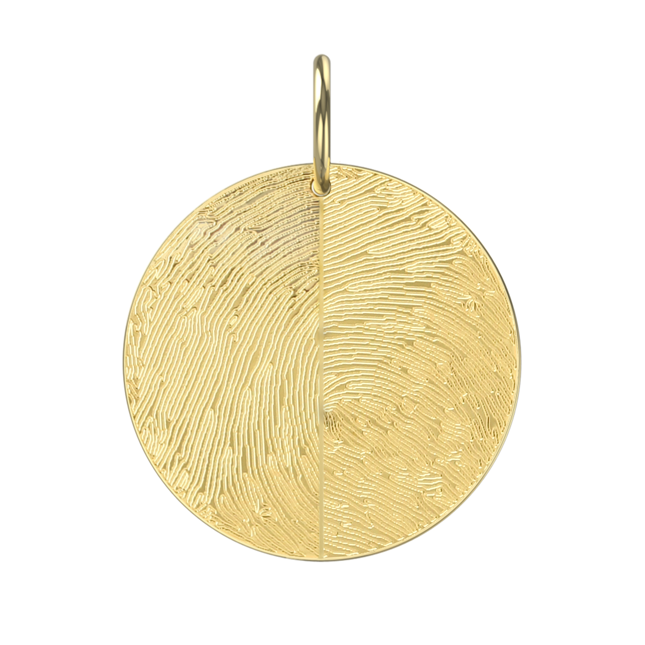 Doppelt Fingerabdruck Gravuranhänger rund 585 Gelbgold Doppelt Fingerabdruck Gravuranhänger rund 585 Gelbgold