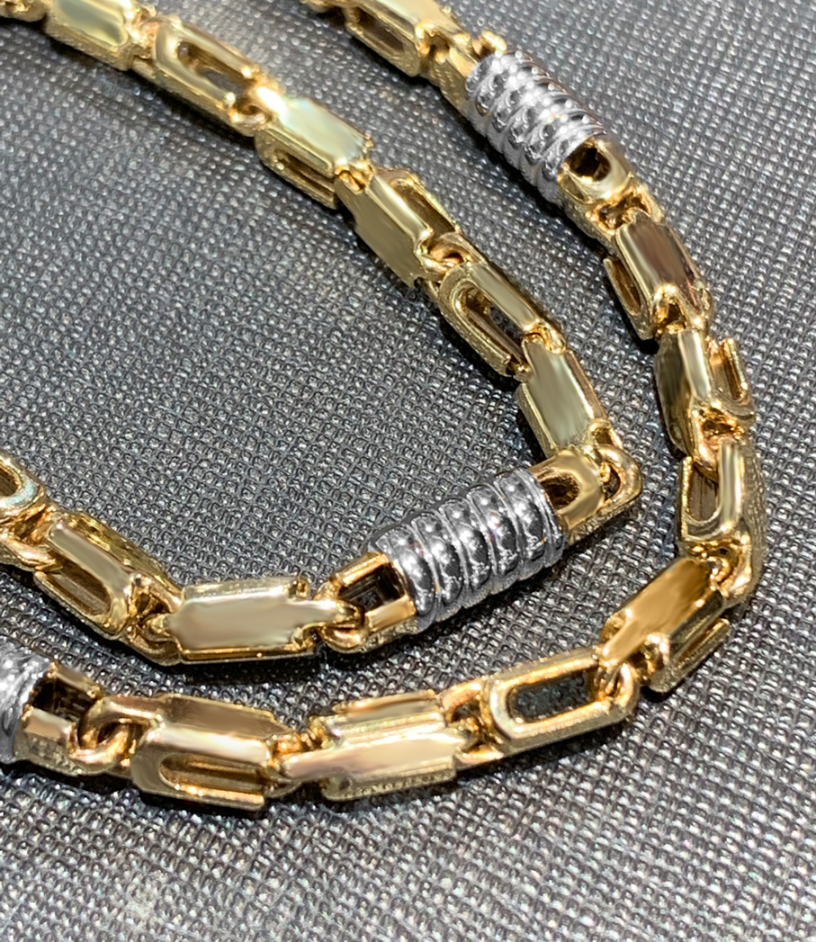 EXK4043_4 Anker Eckig massiv Kette aus 585/- Gold EXK4043