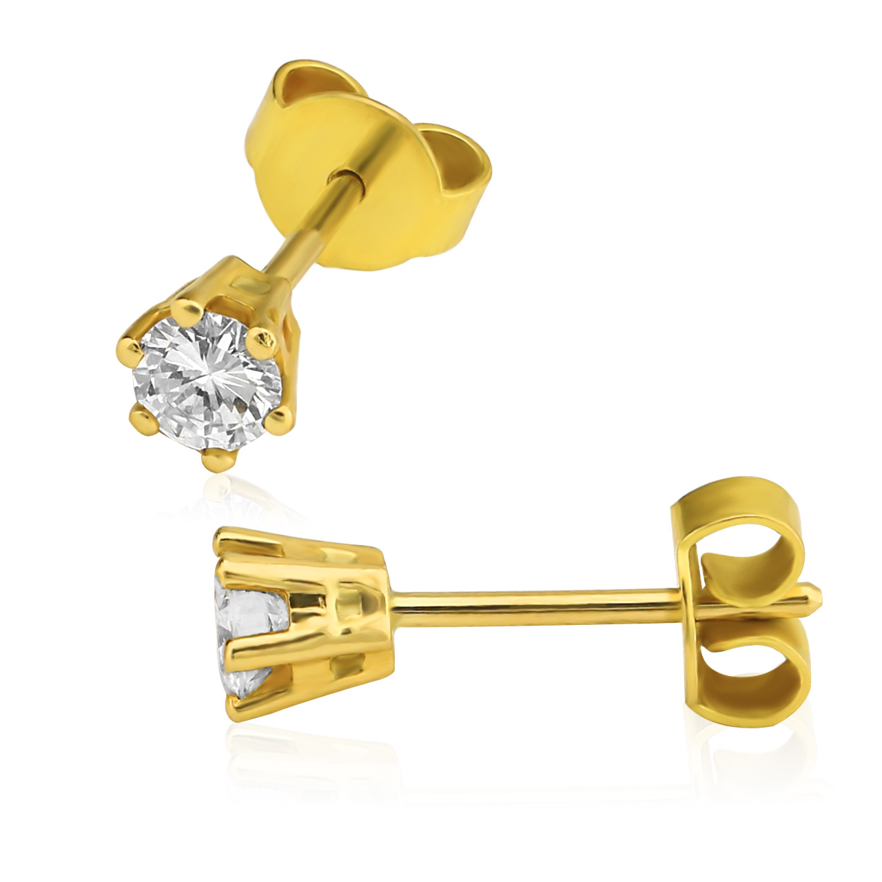 OGB12011-2 Diamant Ohrstecker 585er Gelbgold Solitaire 0,40ct. W/SI1