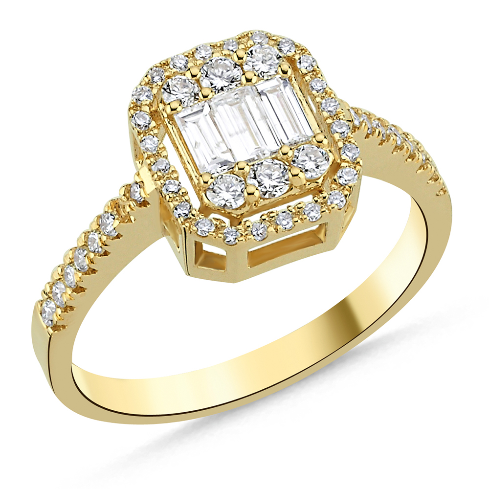 Halo Verlobungsring 585/- Gold 0,26ct. Brillant55