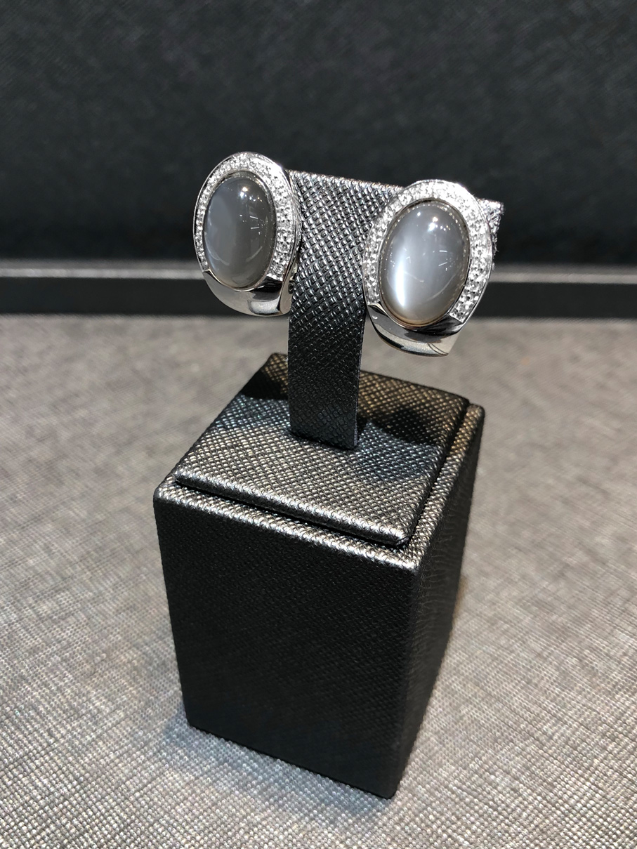 EXE4042 Mondstein Diamant Ohrstecker aus 585er Gold EXE4042