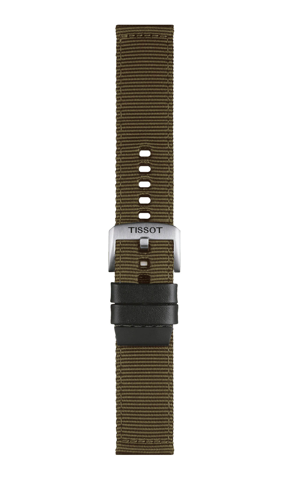 Original Tissot Textilarmband 22mm mit Lederelementen Khaki T852.046.756