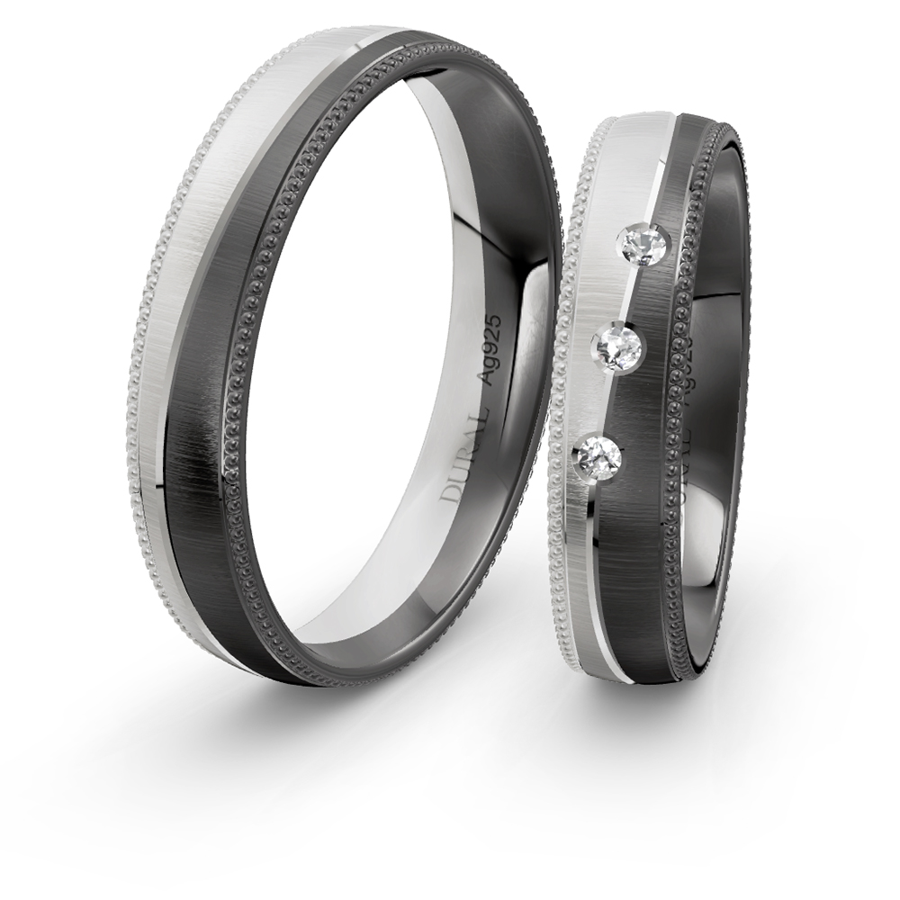 Trauringe 4,5 mm 925 Silber geschwärzt Trauringe 4,5 mm 925 Silber geschwärzt