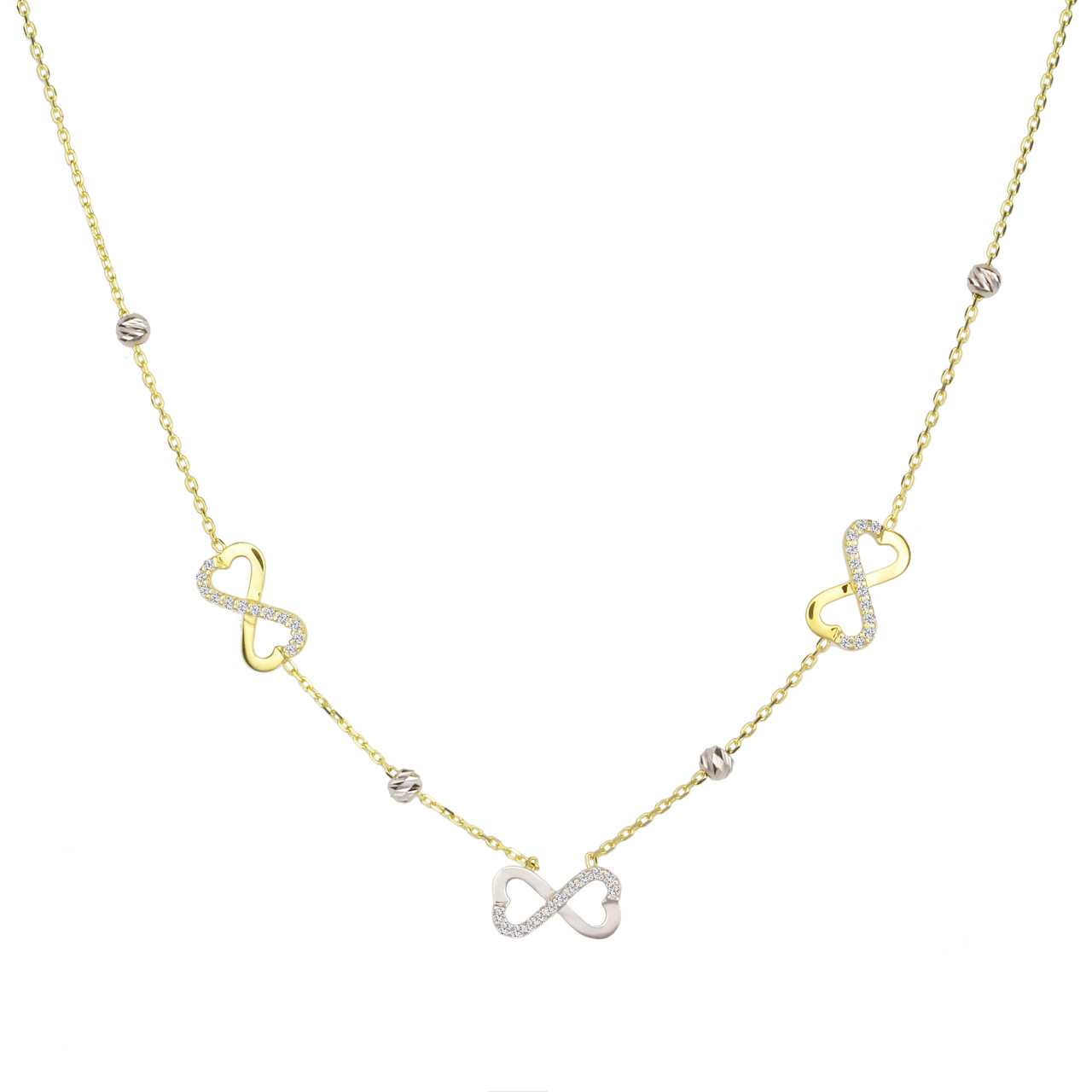 585 Gold Collier Halskette mit Unendlichkeitszeichen