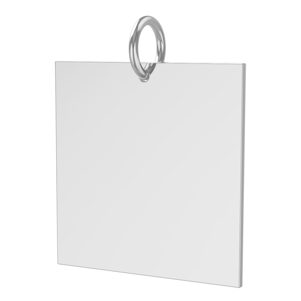 Quadrat Gravurplatte Gravuranhänger 585 Weißgold