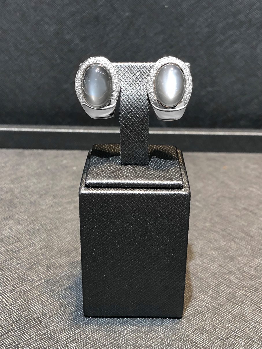 EXE4042_2 Mondstein Diamant Ohrstecker aus 585er Gold EXE4042