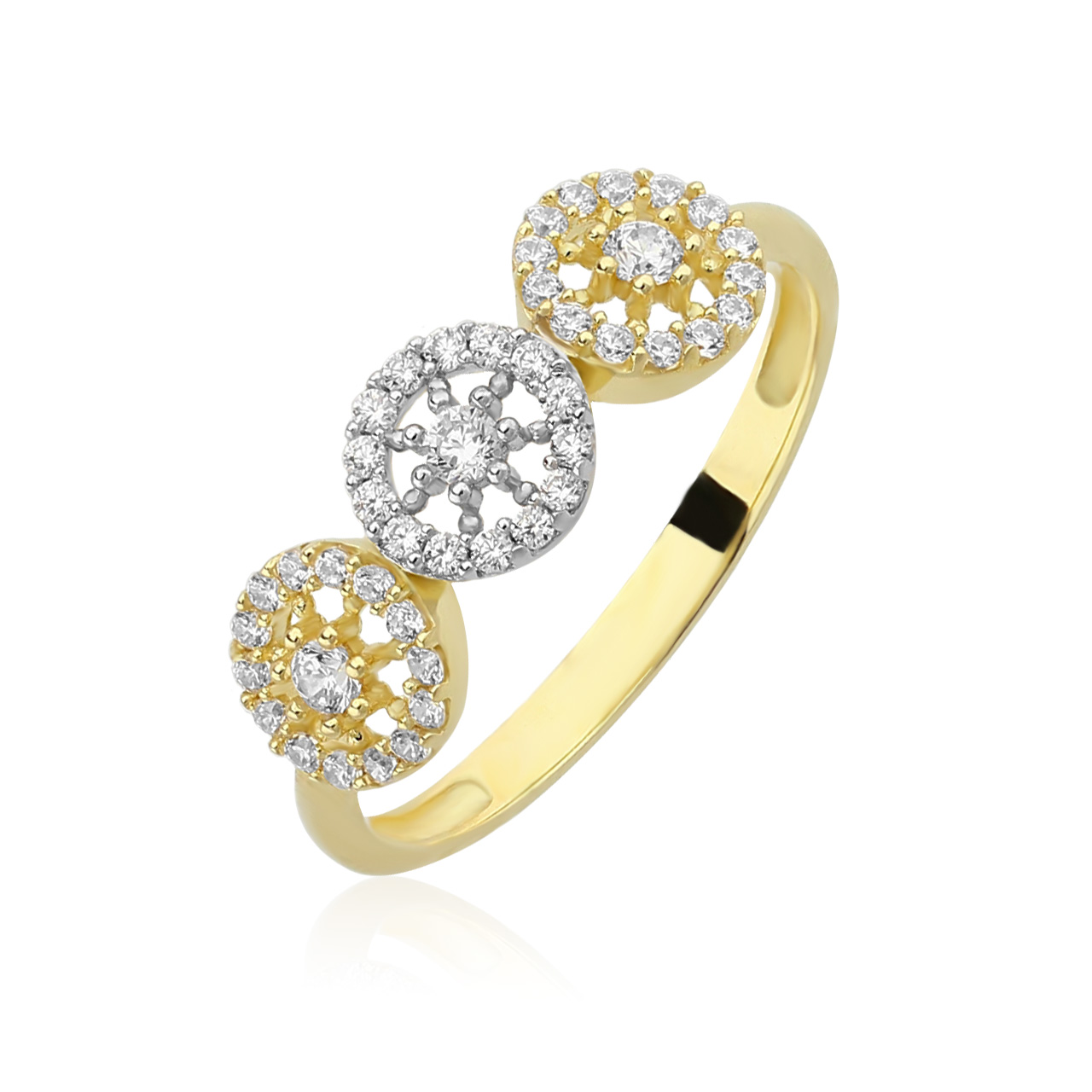 Bicolor Goldring Damenring 585er Gold RG16012
