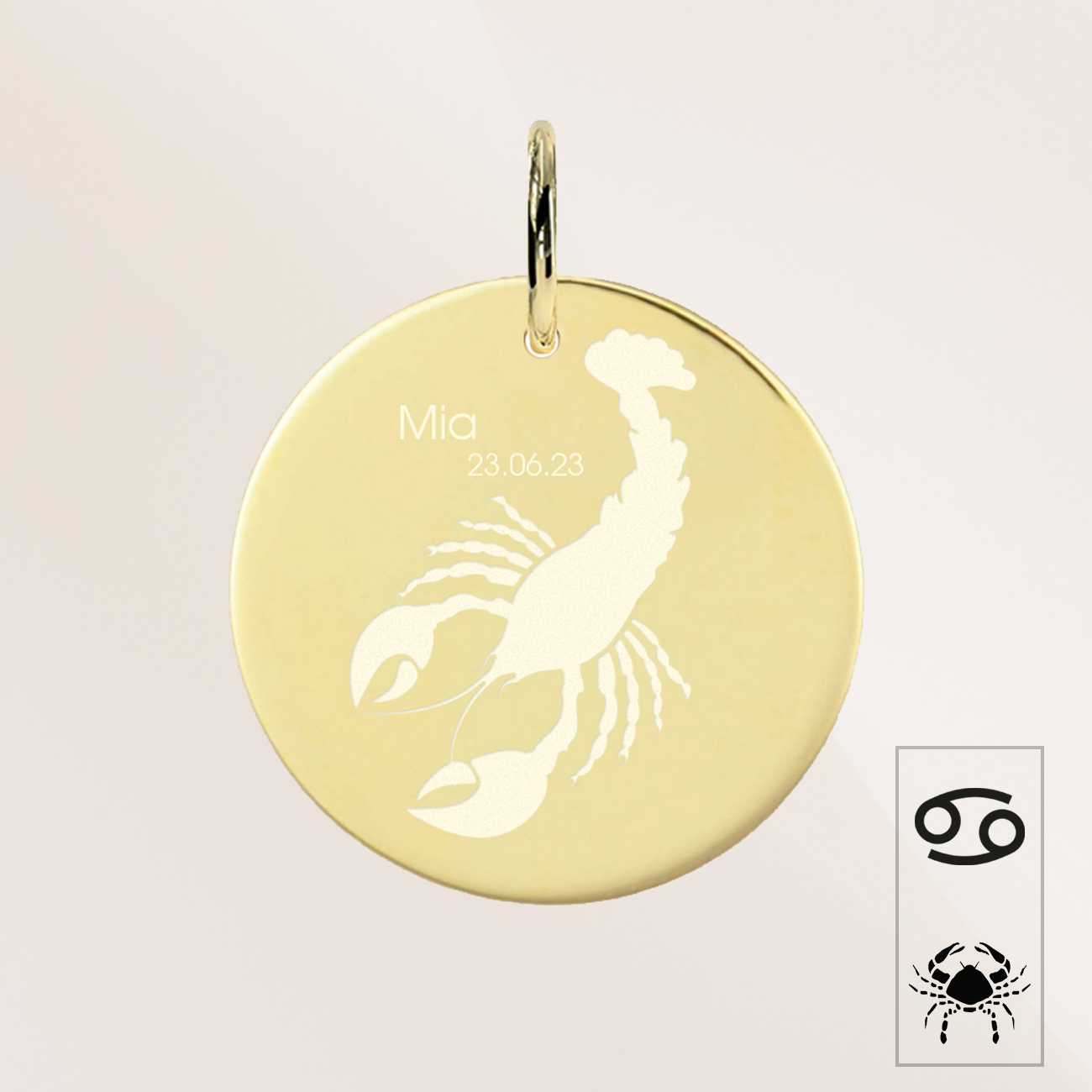 Krebs Sternzeichen mit Name und Geburtsdatum 585 Gold ANS101 Krebs Sternzeichen mit Name und Geburtsdatum 585 Gold ANS101