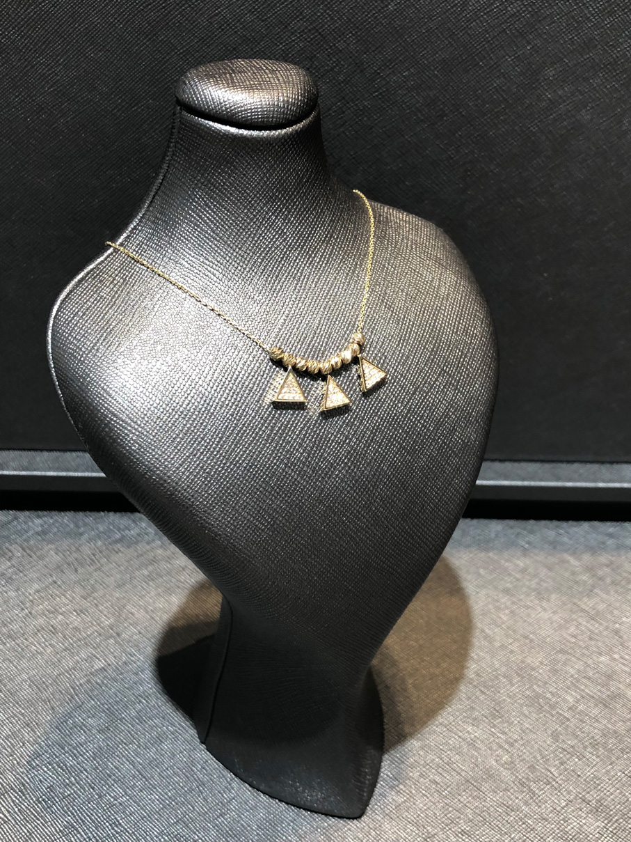 Goldcollier mit Zirkonia aus 585er Gold EXC4004