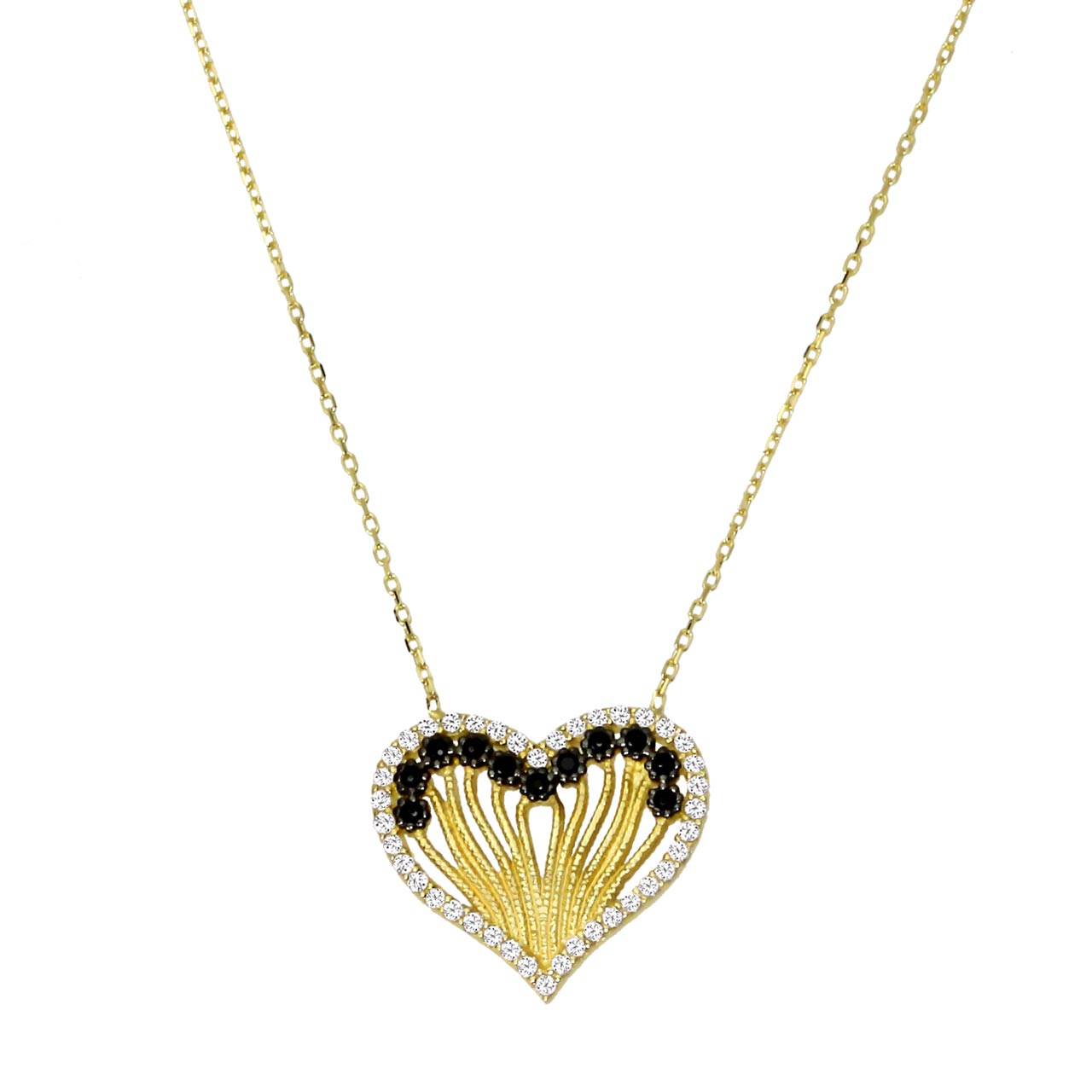Goldcollier Halskette Goldanhänger mit Herz 585er Gold