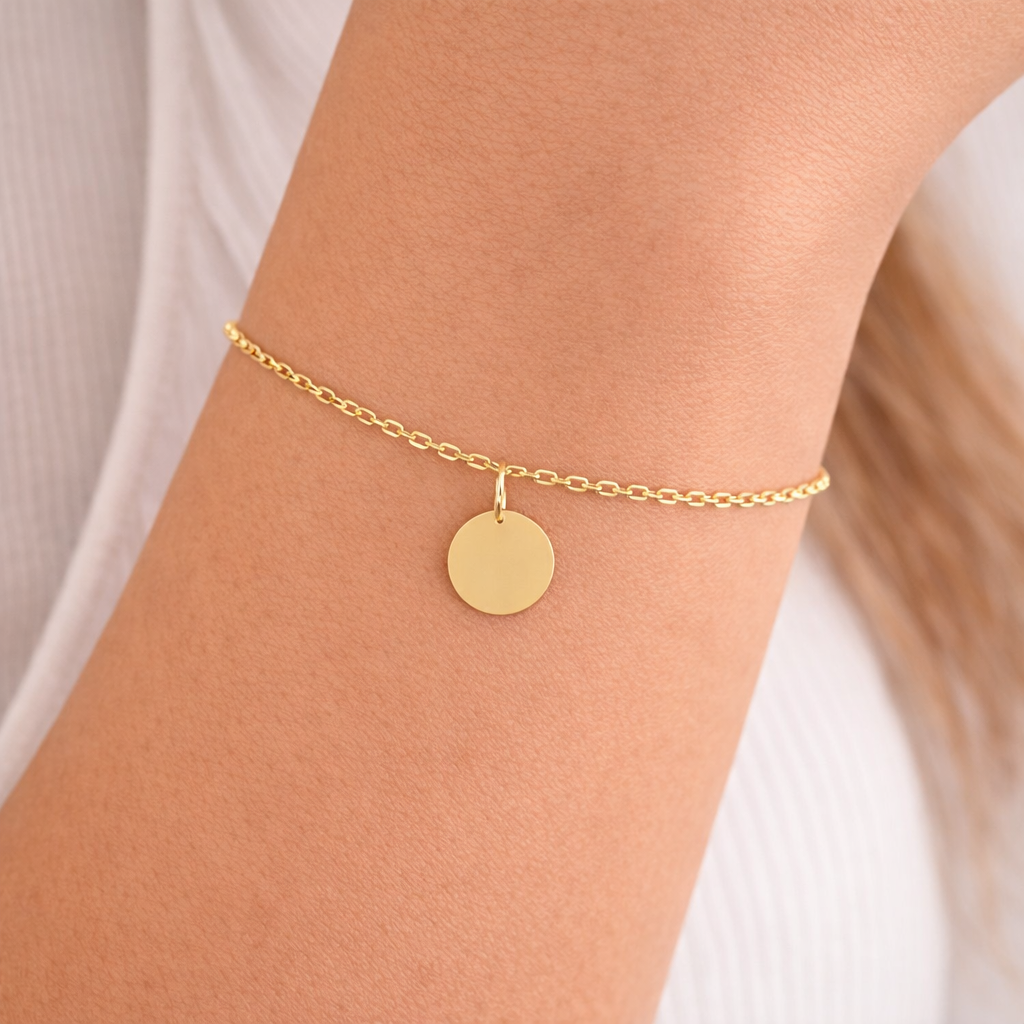 Plättchen Armband 585 Gold AEA242