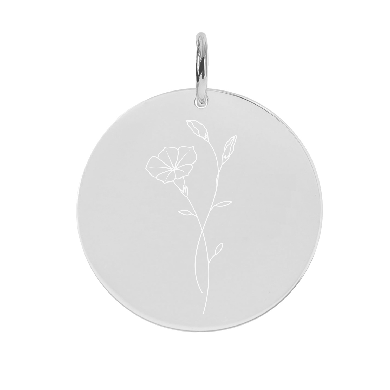 Gravur-Anhänger Geburtsblume September Prachtwinde Weißgold