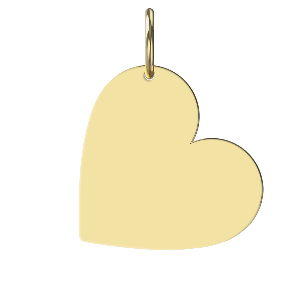 Herz Gravurplatte Gravuranhänger 585 Gelbgold