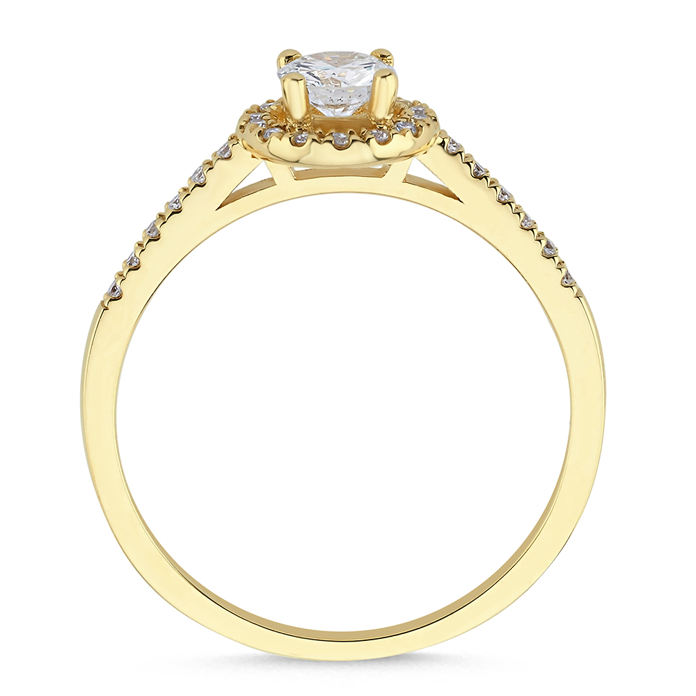 Halo Verlobungsring 585/- Gold 0,43ct. Brillant