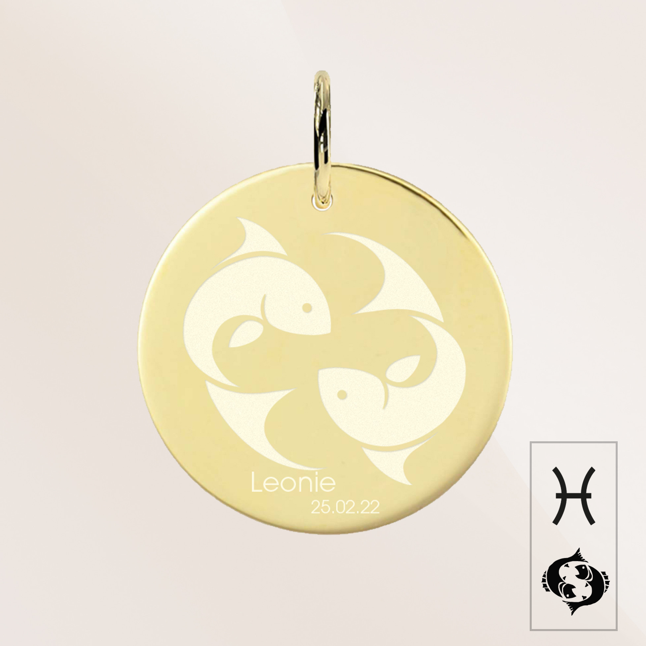 Fische Sternzeichen mit Name und Geburtsdatum 585 Gold ANS103 Fische Sternzeichen mit Name und Geburtsdatum 585 Gold ANS103