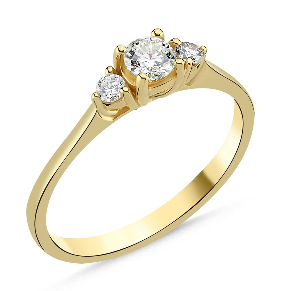 Elaine 585/- Gold Trilogie Ring 0,34ct. Brillanten