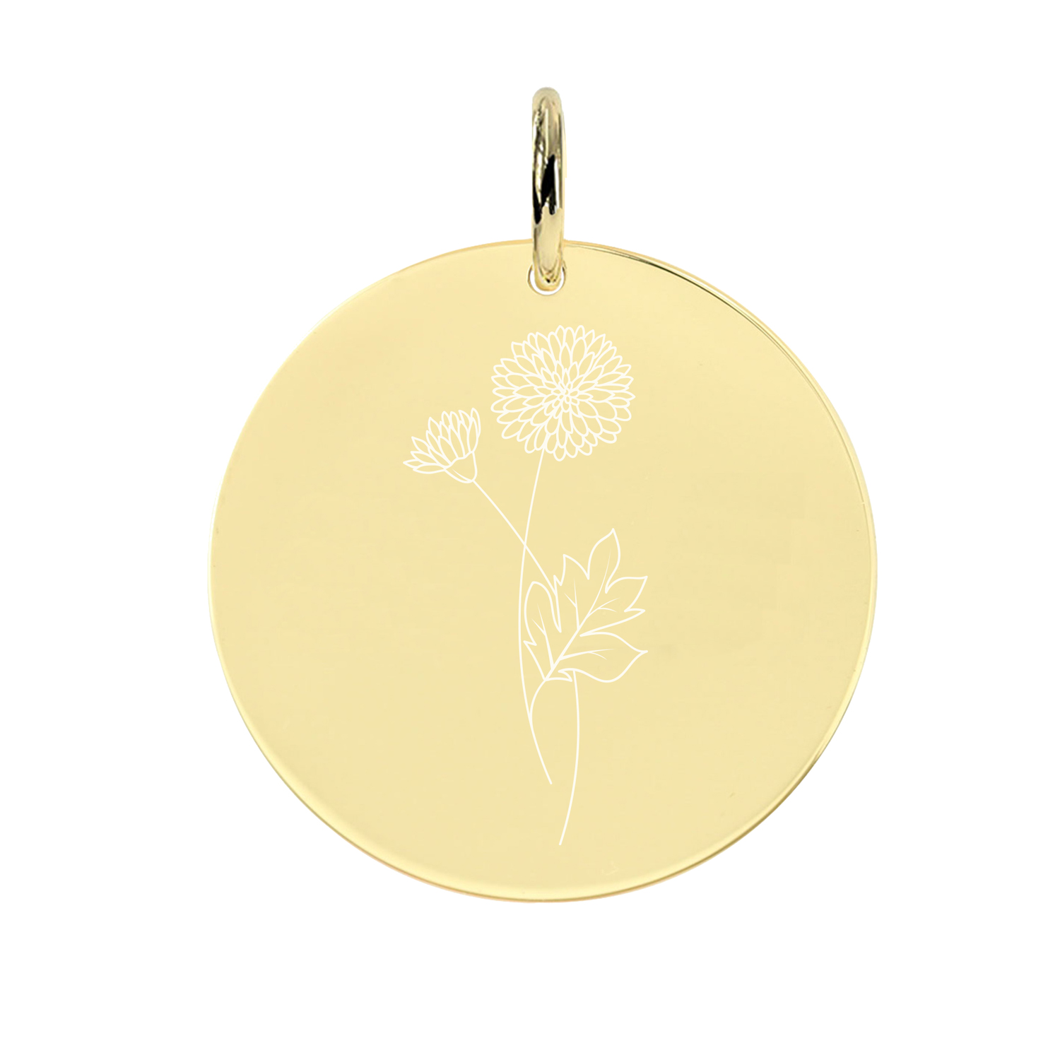 Gravur-Anhänger Geburtsblume November Chrysantheme