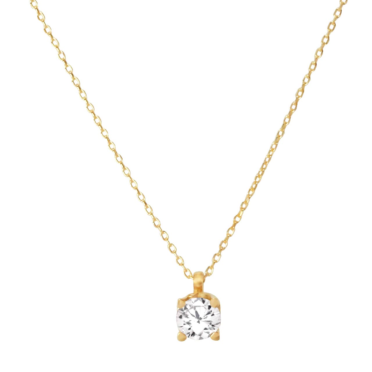 Solitaire Anhänger 585er Gold mit Goldkette