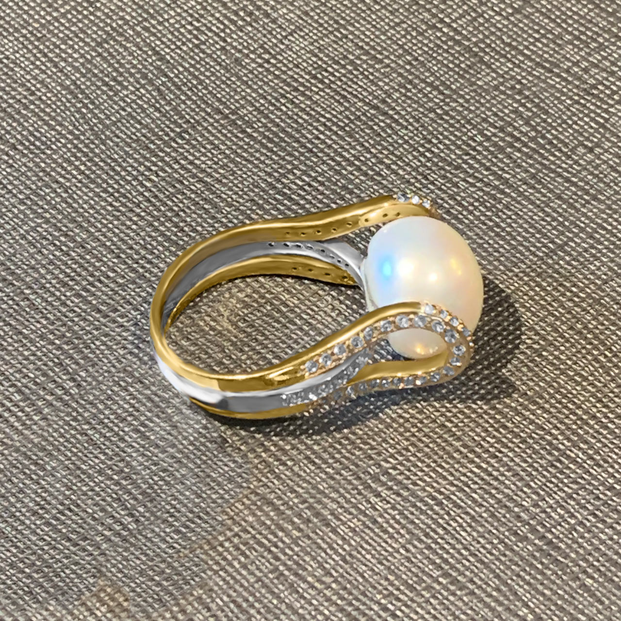 Zirkonia Perlen Damen Ring aus 585/- Gold EXPR4013
