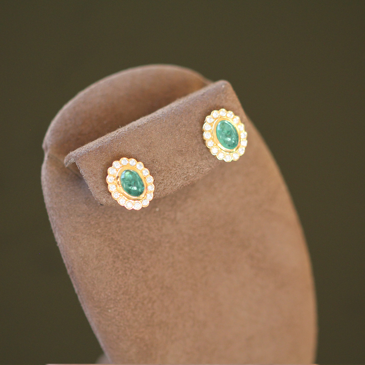 102 Smaragd Brillant Ohrstecker aus 585er Gold EXE4072