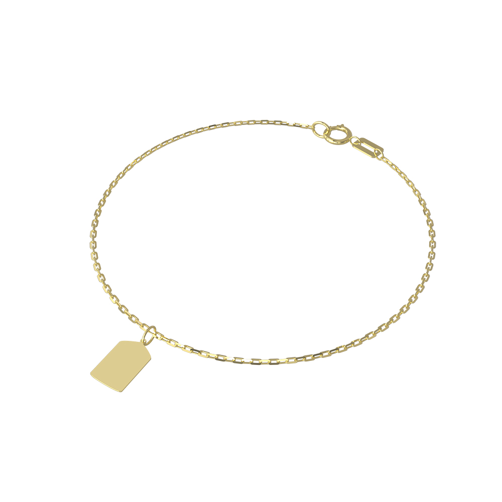 Schildchen Armband 585 Gold AEA246