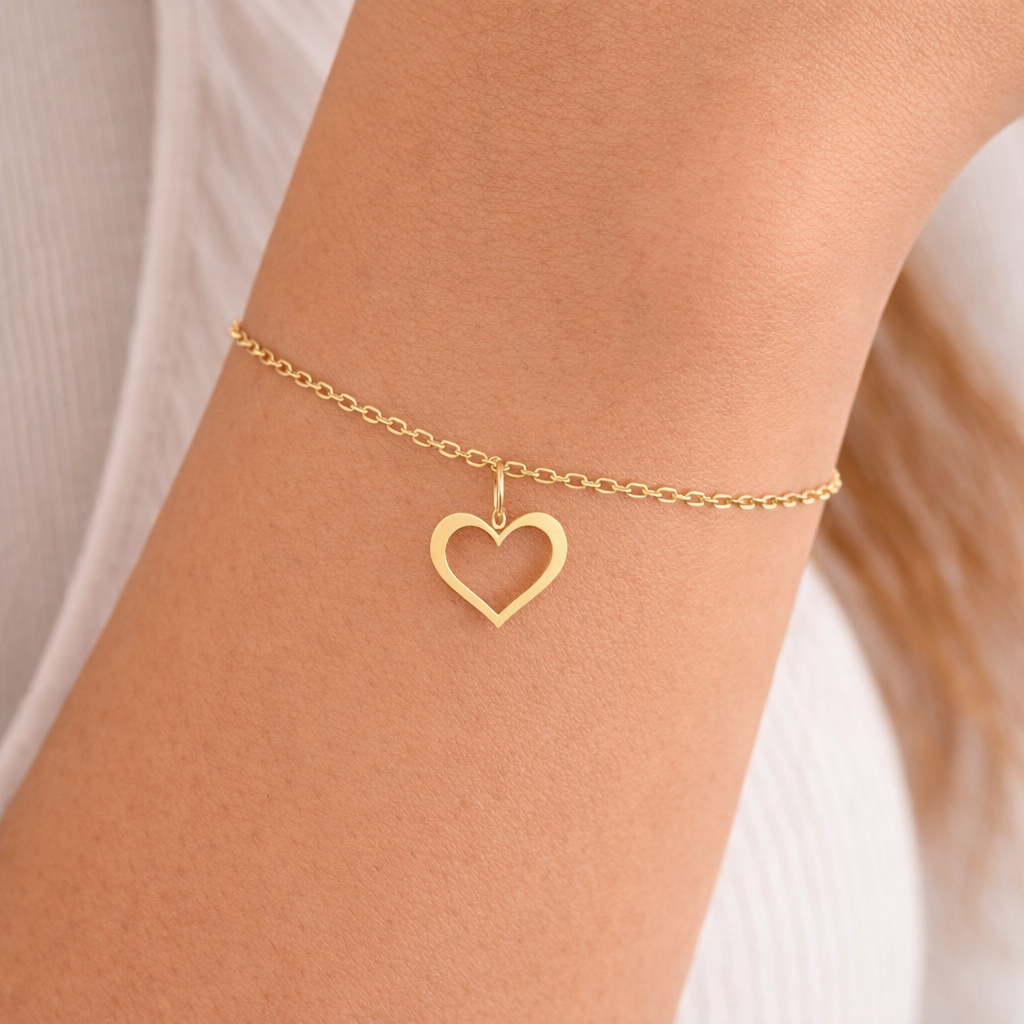 Offenes Herz Armband 585 Gold AEA253