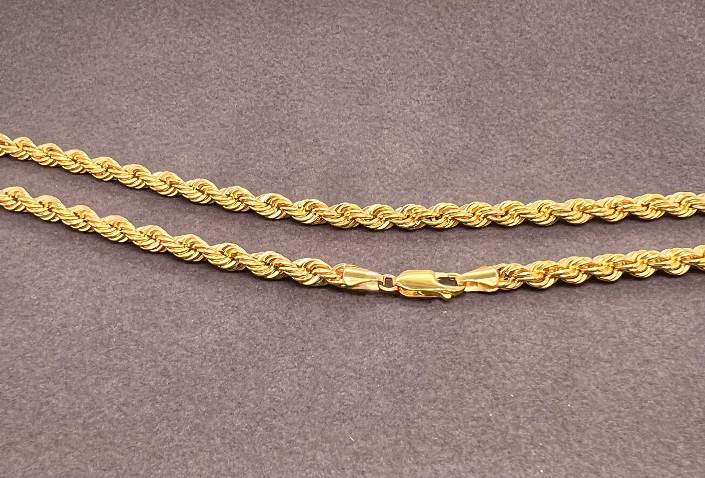 Kordelkette 2,7mm Goldkette halbmassiv 585 Gelbgold KT0041