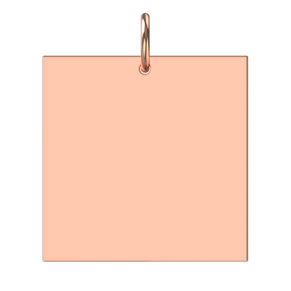 Quadrat Gravurplatte Gravuranhänger 585 Rotgold