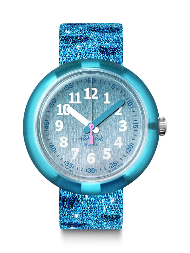 FLIK FLAK Turquiose Sparkle Kinderuhr FPNP064
