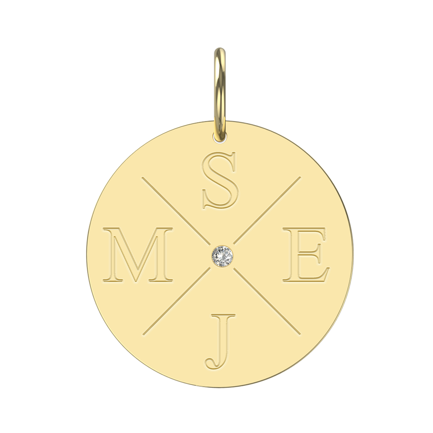 X Initialien Buchstaben Gravuranhänger mit Brillant AN404P X Initialien Buchstaben Gravuranhänger mit Brillant AN404P