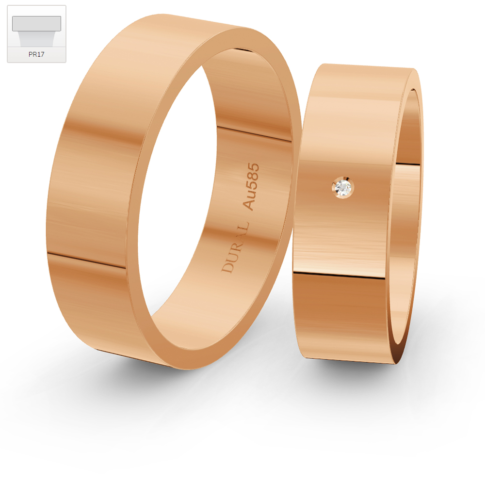 Dural Trauringe Klassik PR17 6,0mm Roségold