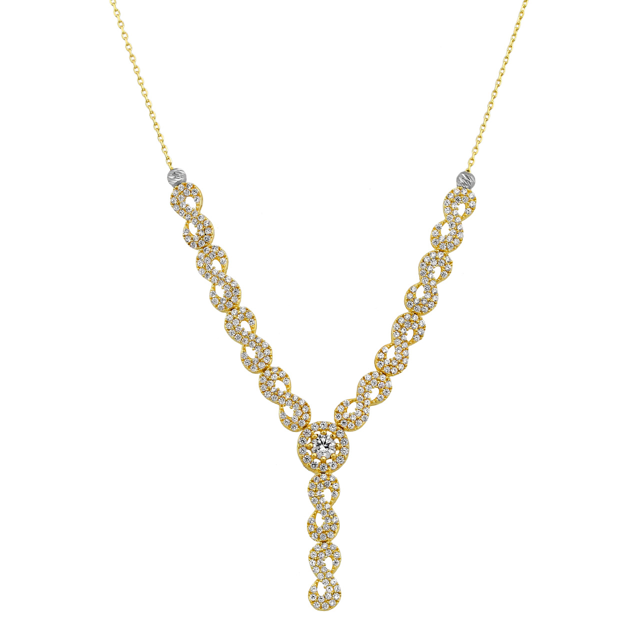 Y-Goldcollier Halskette Unendlichkeitszeichen 585er Gold CL16016