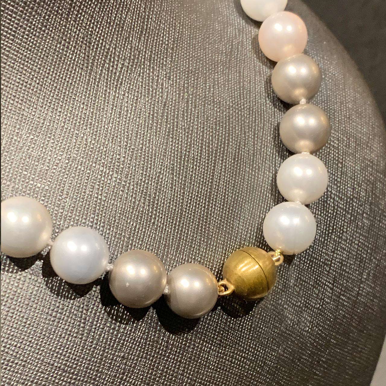 Muschelkernperlen Collier aus 925/- Silber EXPC4012