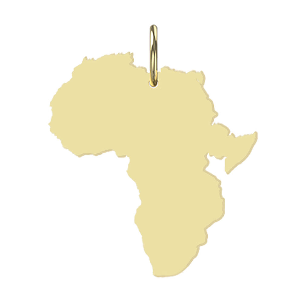 Afrika Kontinent Anhänger aus echtem 585 Gold ANN101
