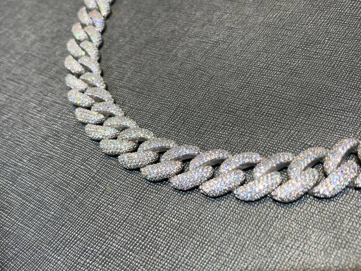 Cuban Link Chain Iced Out 15mm Armband 925 Silber KTS0044A