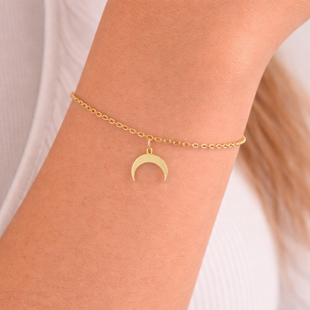 Halbmond Sichel Armband 585 Gold AEA256