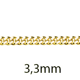 Panzerkette 3,3mm massiv 585 Gold